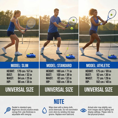 Solo Tennis Rebound Trainer Full Package Tennis Racket + Fillable Base + 2 Elastic Balls Professional Entry Training Gear for Family Daily Apartment Backyard Practice Anti-Tangle Rope