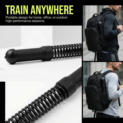 Max4Out Weighted Cordless Battle Ropes - Pro HIIT Air Ropes for Small Space Fitness, Heavy Weighted Training Ropes with Steel Core & Anti-Slip Grip, Portable Strength & Cardio Workout Equipment for Home/Travel