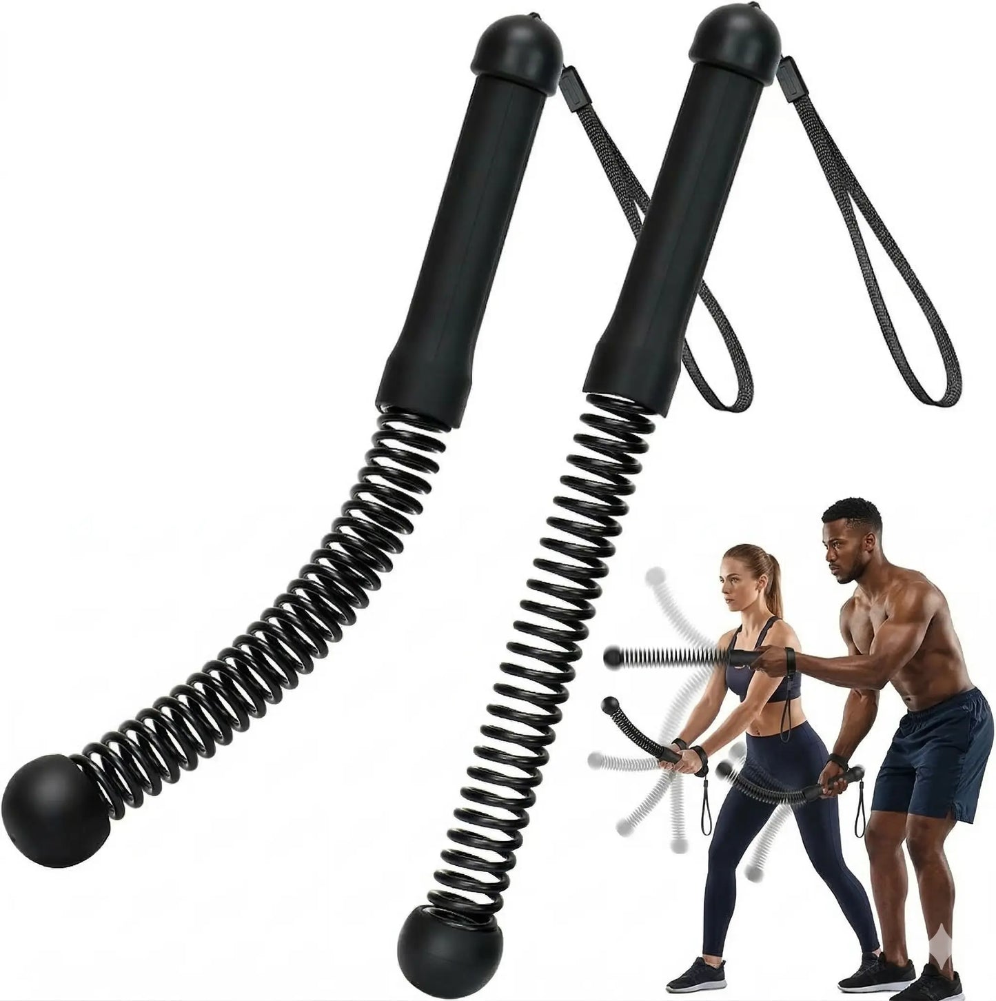 Max4Out Weighted Cordless Battle Ropes - Pro HIIT Air Ropes for Small Space Fitness, Heavy Weighted Training Ropes with Steel Core & Anti-Slip Grip, Portable Strength & Cardio Workout Equipment for Home/Travel